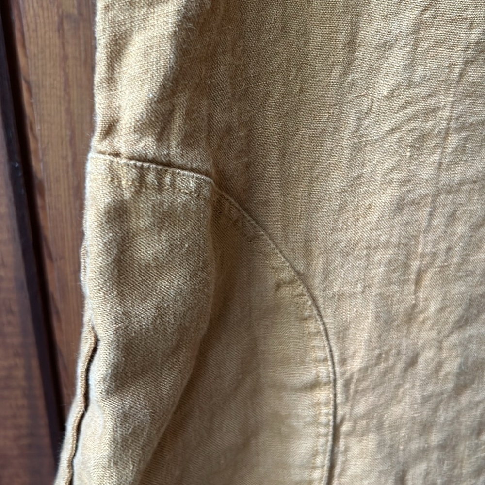 Ethically sourced women owned small business European linen rust dress Large - Picture 3 of 10